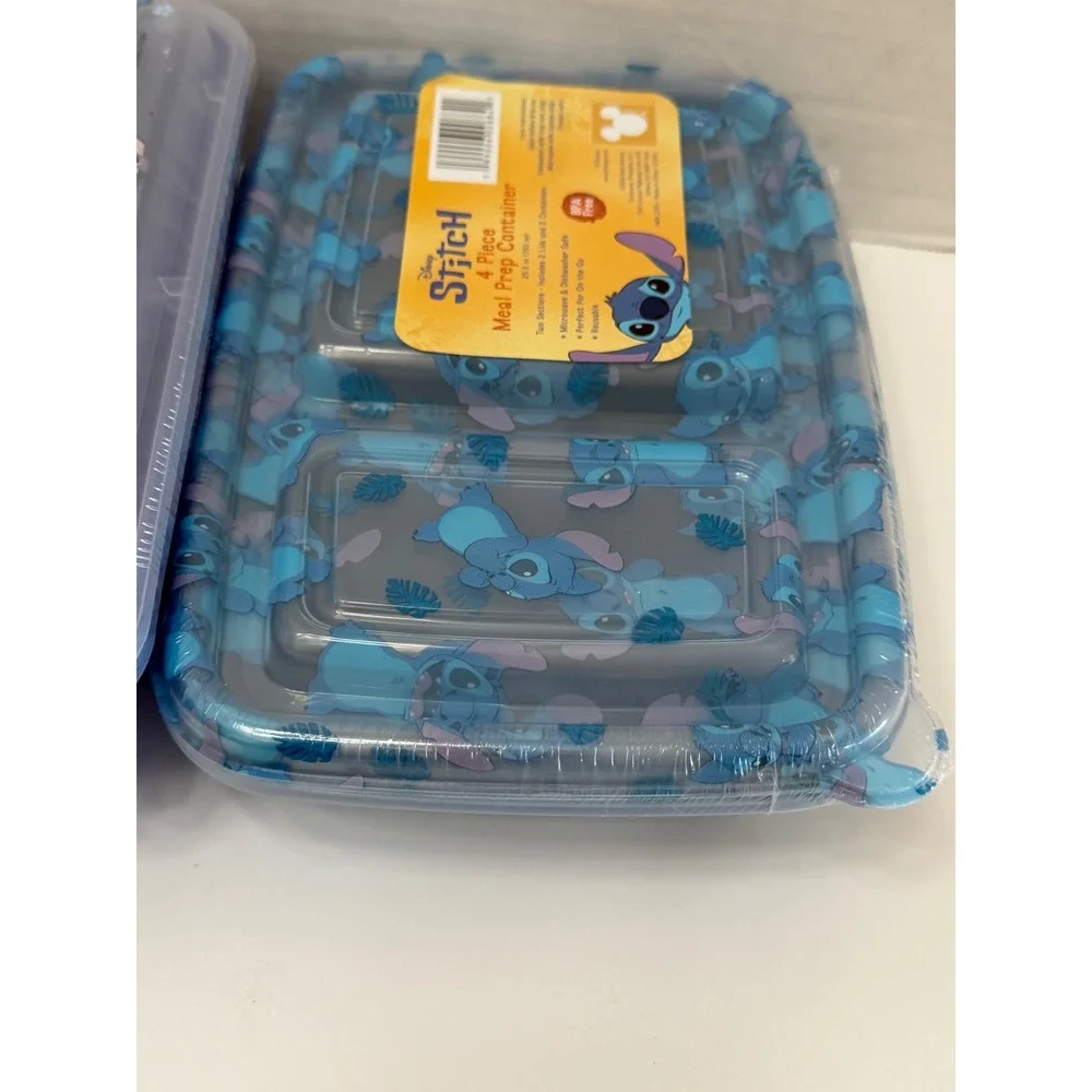 Disney Stitch 3-Pack 4-Piece Meal Prep Container Set BPA Free Blue Purple New
